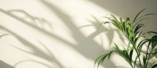Aufkleber - The plant s shadow on a light backdrop with room for text. with copy space image. Place for adding text or design