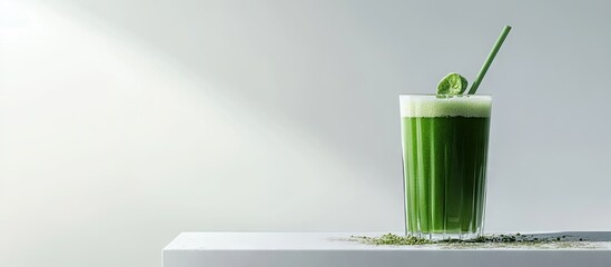 Leinwandbilder - Green juice Nutritious beverage. with copy space image. Place for adding text or design