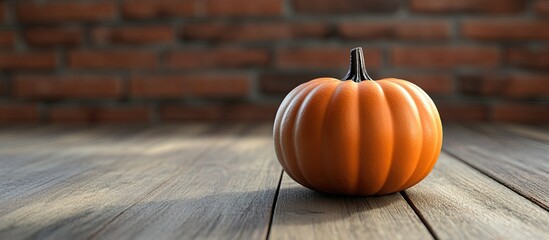 Fototapete - Pumpkin on a wooden table with copy space