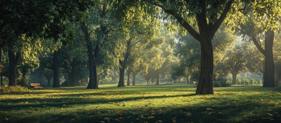 Leinwandbilder - Trees within the park. with copy space image. Place for adding text or design