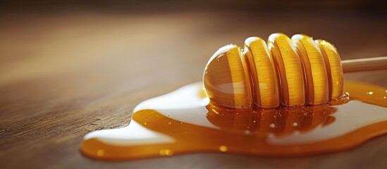 Poster - Dipper and sweet honey close up Room for text. with copy space image. Place for adding text or design