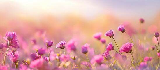 Aufkleber - Defocused abstract background of a flower field. with copy space image. Place for adding text or design