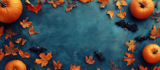 Poster - Halloween holiday background from a top view Space for text. with copy space image. Place for adding text or design
