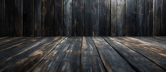Leinwandbilder - Vertical dark aged wooden floor texture for background. with copy space image. Place for adding text or design