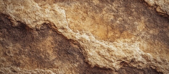 Poster - Closeup of brown sandstone with a shaggy texture featuring dark areas natural lines and exfoliations Textured background with copyspace