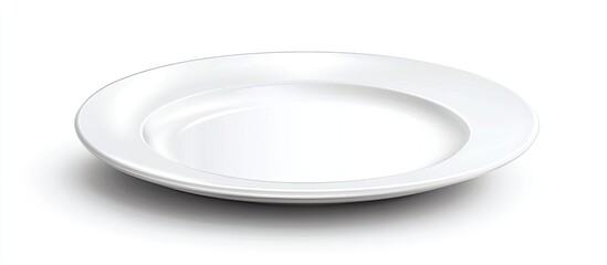 Fototapete - Isolated empty plate on a white background. with copy space image. Place for adding text or design