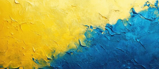 Leinwandbilder - Textured abstract background in yellow and blue. with copy space image. Place for adding text or design