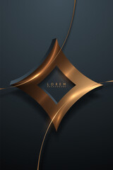 Wall Mural - golden frame template with lines