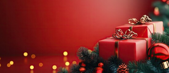 Poster - Christmas toys presents backdrop. with copy space image. Place for adding text or design