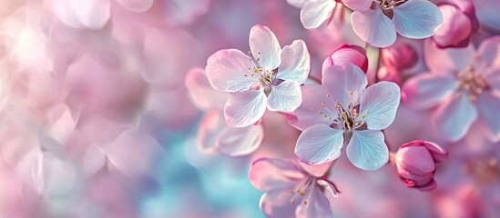 Fototapete - Spring bloom Natural backdrop or Floral texture. with copy space image. Place for adding text or design