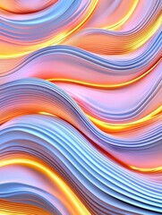 Wall Mural - A photostock of futuristic neon pink and blue waves, glowing dynamically on a dark background, vibrant and sleek, High Quality