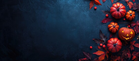Poster - Halloween holiday background from a top view Space for text. with copy space image. Place for adding text or design