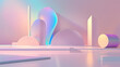 © Zekographic - Futuristic Pastel Abstract Background with Holographic Geometric Shapes