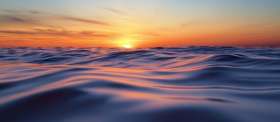 Poster - Smooth silky water at sunset over the ocean with copy space