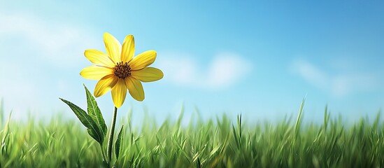 Aufkleber - yellow flower springtime nature. with copy space image. Place for adding text or design