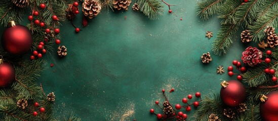 Wall Mural - Background with Christmas decorations. with copy space image. Place for adding text or design