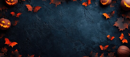 Poster - Halloween holiday background from a top view Space for text. with copy space image. Place for adding text or design