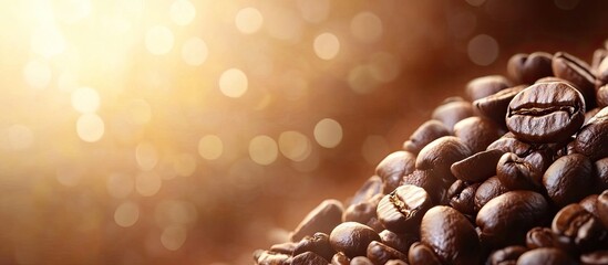 Leinwandbilder - Background of Roasted Coffee Beans. with copy space image. Place for adding text or design