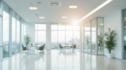 Wall Mural - empty white business office with blurred background