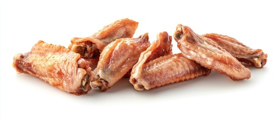 Poster - Raw wings on a white background isolated Close up space for text copyspace Frozen raw wings for a grocery store