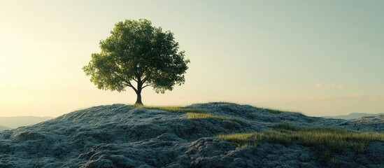 Leinwandbilder - Solitary tree. with copy space image. Place for adding text or design
