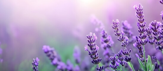 Aufkleber - Artistically defocused lavender flower background for use in graphic resources stationery patterns and fabric featuring shades of purple and green. with copy space image