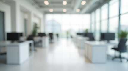 Wall Mural - empty white business office with blurred background