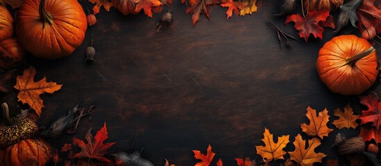 Poster - Halloween holiday background from a top view Space for text. with copy space image. Place for adding text or design