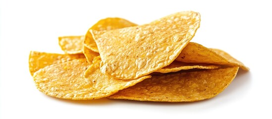 Poster - A pile of corn tortillas on a white backdrop. with copy space image. Place for adding text or design