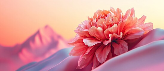 Aufkleber - Orange and pink colors combined create a mountain flower. with copy space image. Place for adding text or design