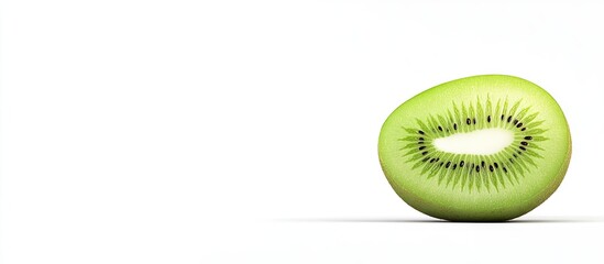 Wall Mural - fresh green kiwi fruit isolated on a white background. with copy space image. Place for adding text or design