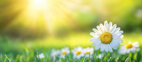Aufkleber - A close up shot of a lawn daisy blooming. with copy space image. Place for adding text or design