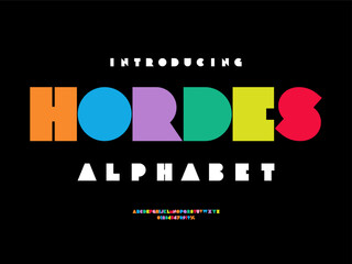 Wall Mural - vector of modern abstract colorful alphabet design uppercase, numbers and symbols