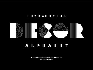 Wall Mural - vector of modern abstract alphabet design uppercase, numbers and symbols