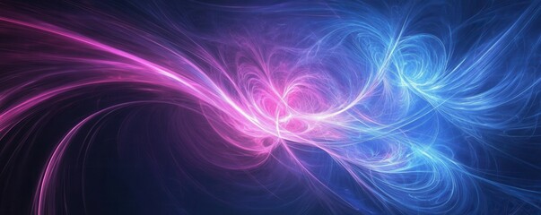 Wall Mural - abstract cosmic swirl, vibrant colors of pink, blue, and purple against a deep cosmic background wit