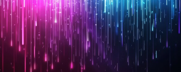 Wall Mural - abstract digital rain in neon colors, cyberpunk style, futuristic data visualization, glowing lines.