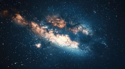 Wall Mural - a swirling nebula and stars in a dark sky