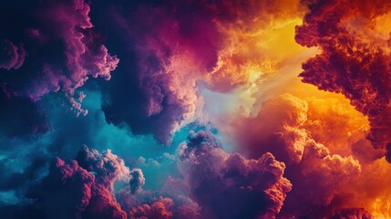 Wall Mural - a cosmic sky with vibrant clouds and scattered stars