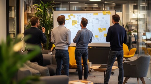 Team Brainstorming Session in Modern Office