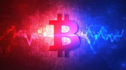 Wall Mural - bitcoin, cryptocurrency, financial chart, digital economy, futuristic background, glowing light