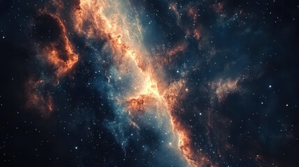 Wall Mural - a cosmic rift through star dust and nebulae