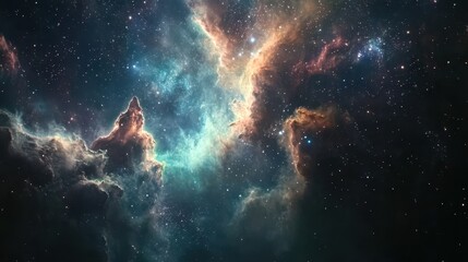 Wall Mural - cosmic nebula with stars and galactic dust clouds