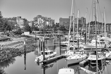 Wall Mural - Vancouver, Canada - August 10, 2017: Landscape of Granville Island on a sunny summer day