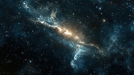 Wall Mural - a cosmic nebula with swirling gas and dust, illuminated by distant stars