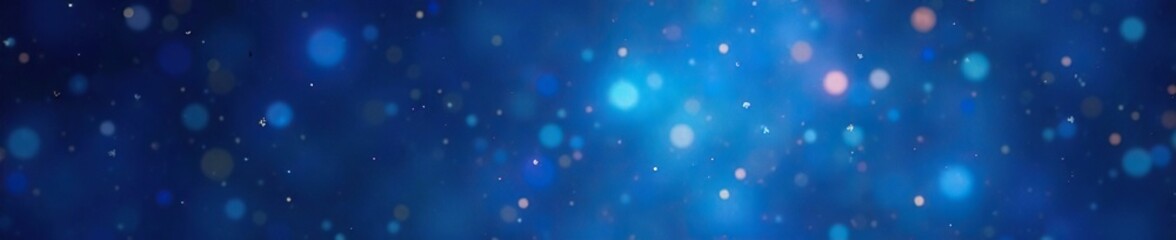 Wall Mural - deep blue abstract background with defocused starry night scene and soft glow, peaceful, bokeh