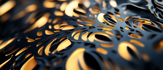 Sticker - Abstract gold & black texture; design background