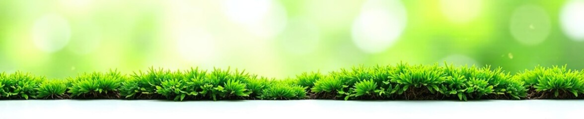 isolated green moss and grass on a white surface, plant life, green, natural