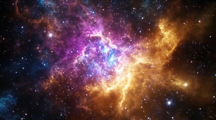 Wall Mural - cosmic nebula with vivid colors and star clusters