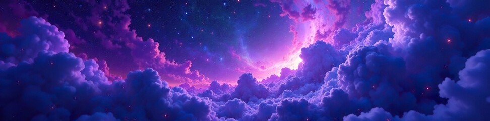 Wall Mural - swirling purple and blue cloud formations in the vast expanse of dark space, space, cosmic, astronom