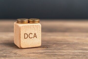 DCA wooden block concept. A wooden block labeled 